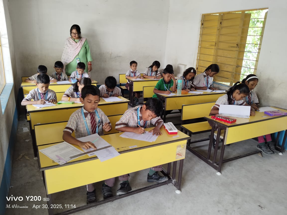 Students writing exams